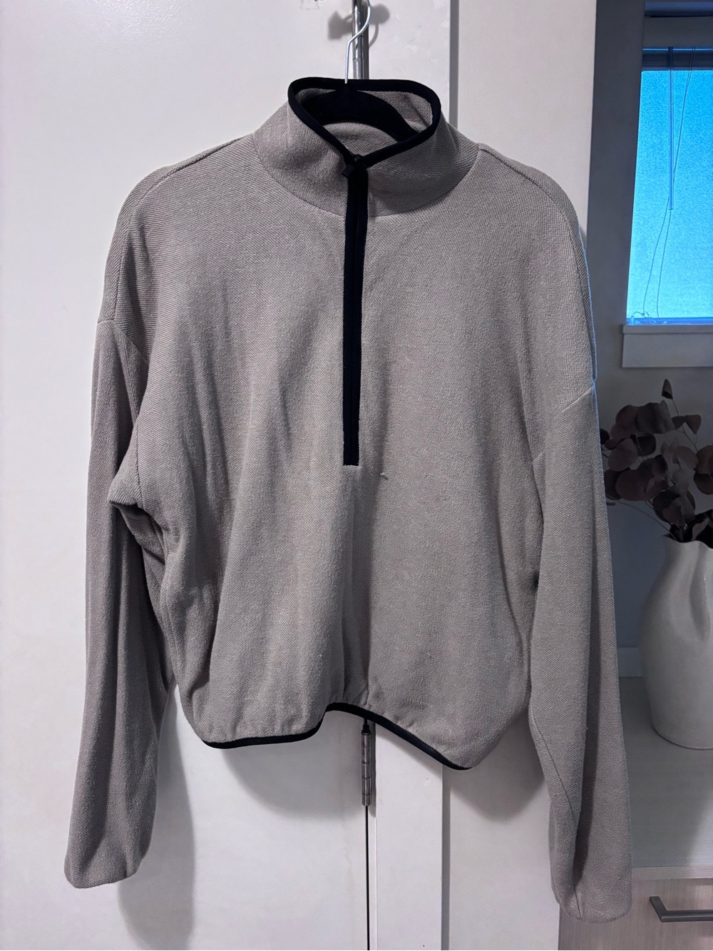 Essentials Women’s Half-Zip Sweater with Black Trim
